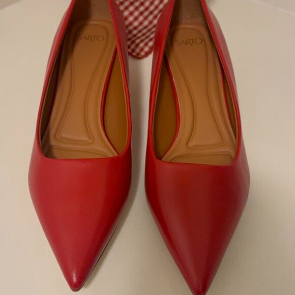 Franco Sarto Diva Red Leather Low Heel Pumps – NWT, Size 7 - Picture 8 of 8